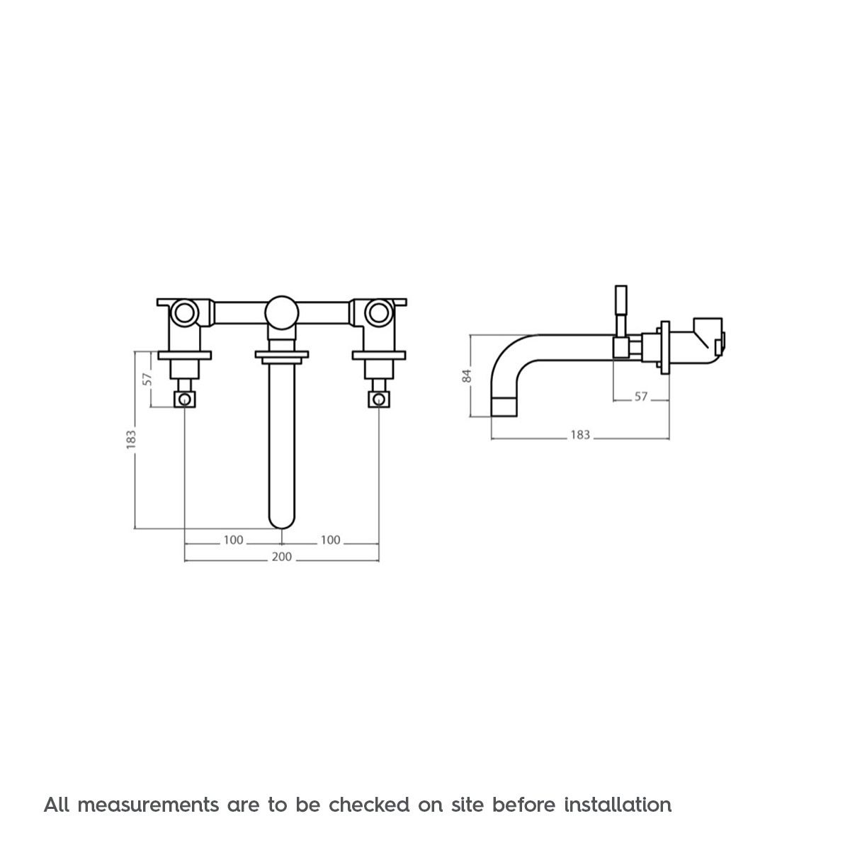 Secta Wall Mounted Basin Mixer PLUS Waste